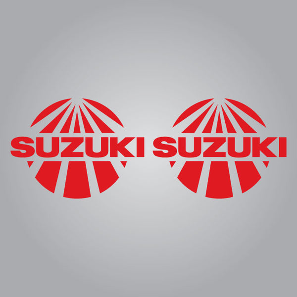 Suzuki Sunburst Fender Decal Set - Red